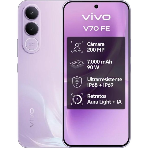 Vivo v70 fe 8gb 256gb bundle ch90w+ buds3 purple