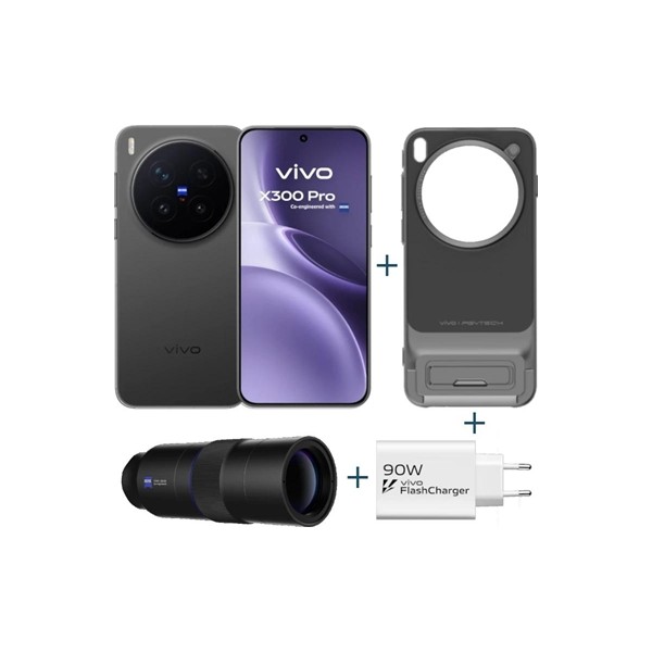 Vivo x300 pro black + funda + teleobjetivo + ch90w
